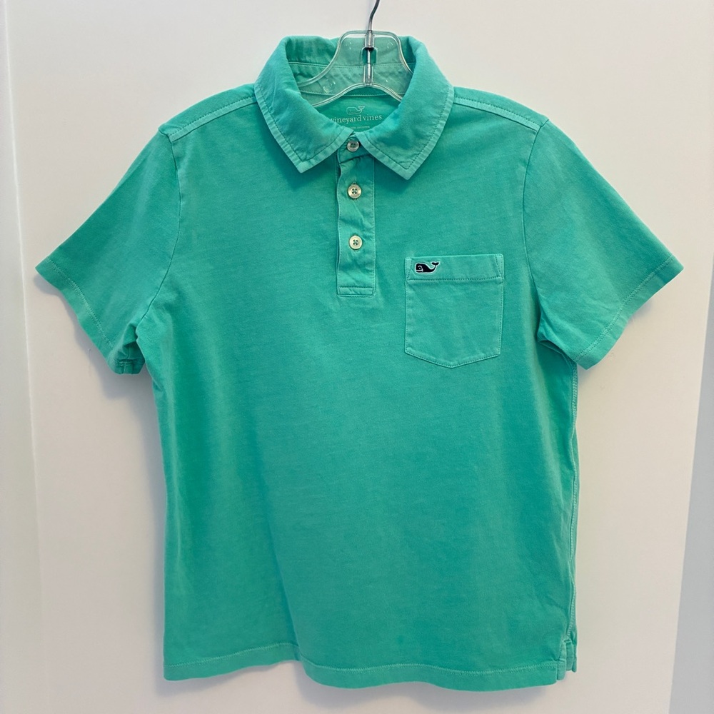 Vineyard Vines Boy's Surf Polo Short Sleeve Mint Green Size S